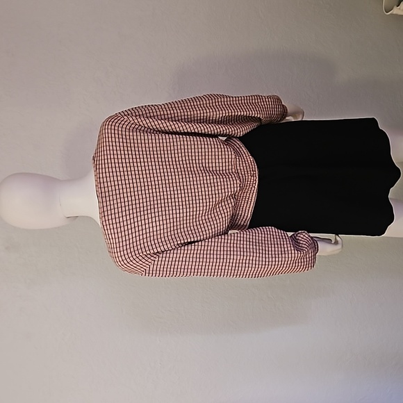 VTG H&M DIVIDED Tattersall Cropped Surplice Blouson Long Sleeve Blouse - Picture 5 of 7